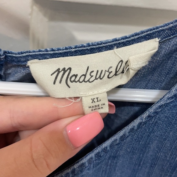 denim long sleeve madewell blouse x large - Picture 2 of 4